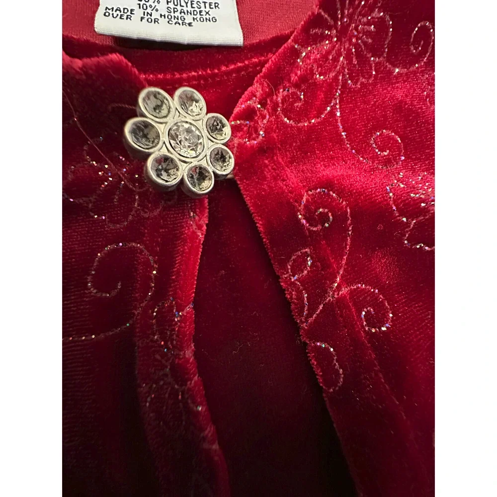 🍎🍎🍎  AMY BYER GIRLS VELOUR DRESS SIZE 6X 🍎🍎🍎 - Picture 3 of 5